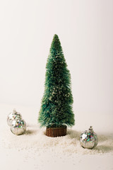 Christmas tree on bright background