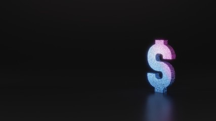 science glitter symbol of dollar icon 3D rendering