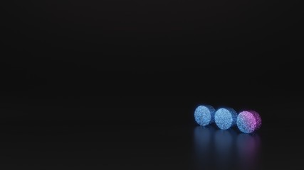 science glitter symbol of ellipsis horizontal icon 3D rendering