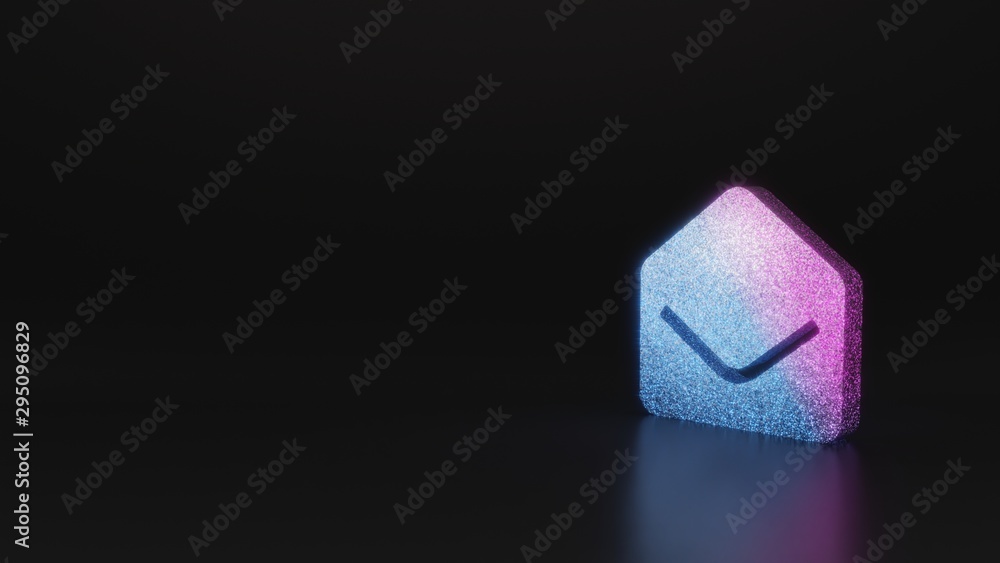 Poster science glitter symbol of envelope open icon 3d rendering