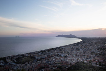 PANORAMA DEL MARE E DELLA CITTA'  DI TERRACINA LAZIO ITALIA