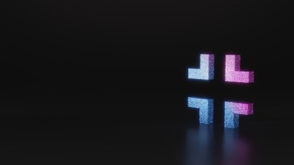 science glitter symbol of exit icon 3D rendering