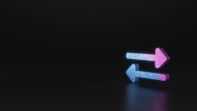 science glitter symbol of exchange alt icon 3D rendering