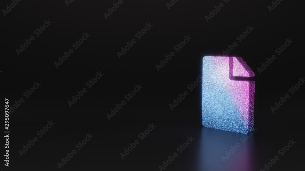 Poster science glitter symbol of file icon 3d rendering