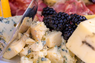 blue cheese and blackberries