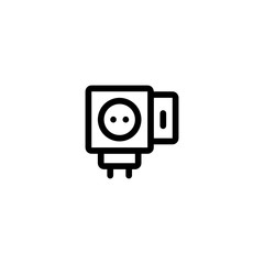 Electric Plug and Switch Icon Outline Vector