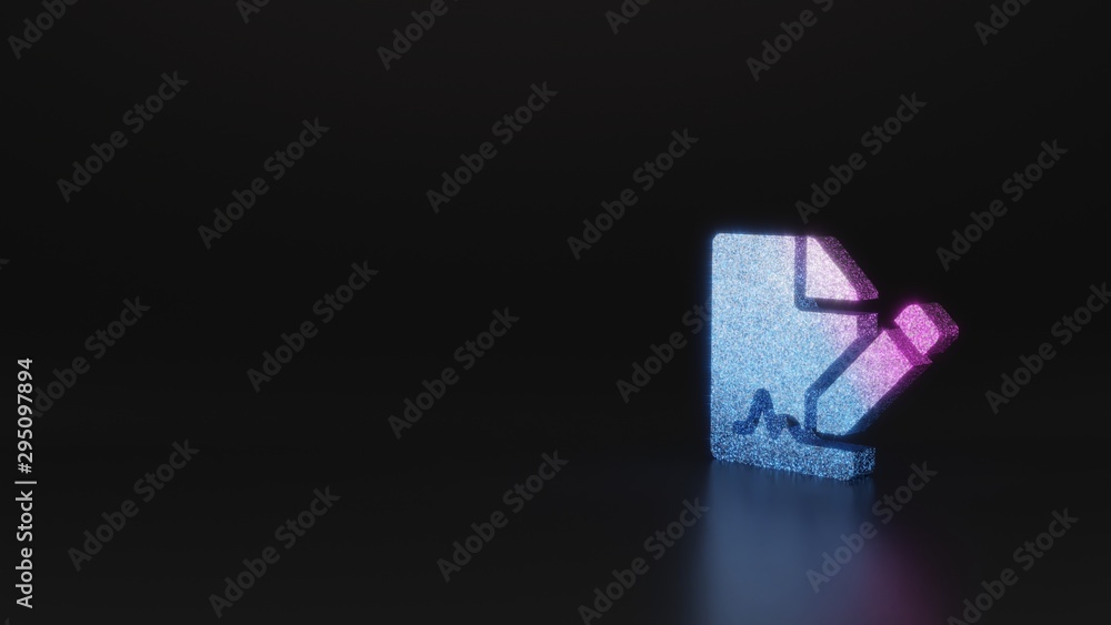 Poster science glitter symbol of file signature icon 3d rendering