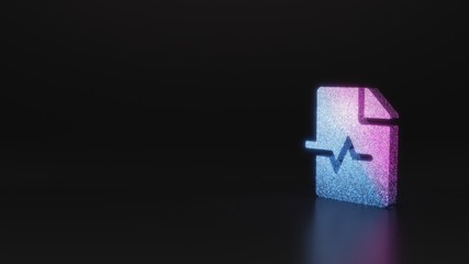 science glitter symbol of file medical icon 3D rendering