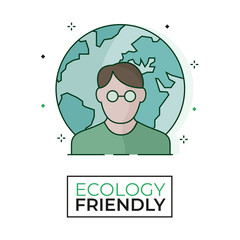 Ecologist icon - Ecology friendly - Editable stroke	