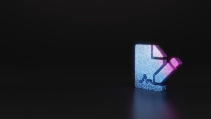 science glitter symbol of file signature icon 3D rendering