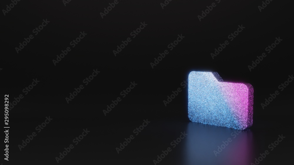Poster science glitter symbol of folder icon 3d rendering