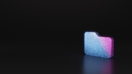 science glitter symbol of folder icon 3D rendering