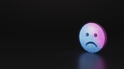 science glitter symbol of frown icon 3D rendering