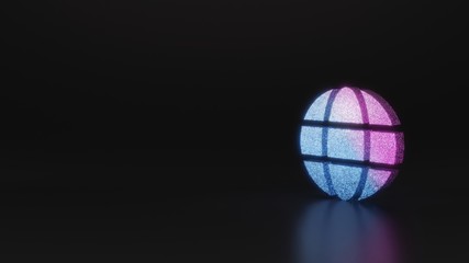 science glitter symbol of globe icon 3D rendering