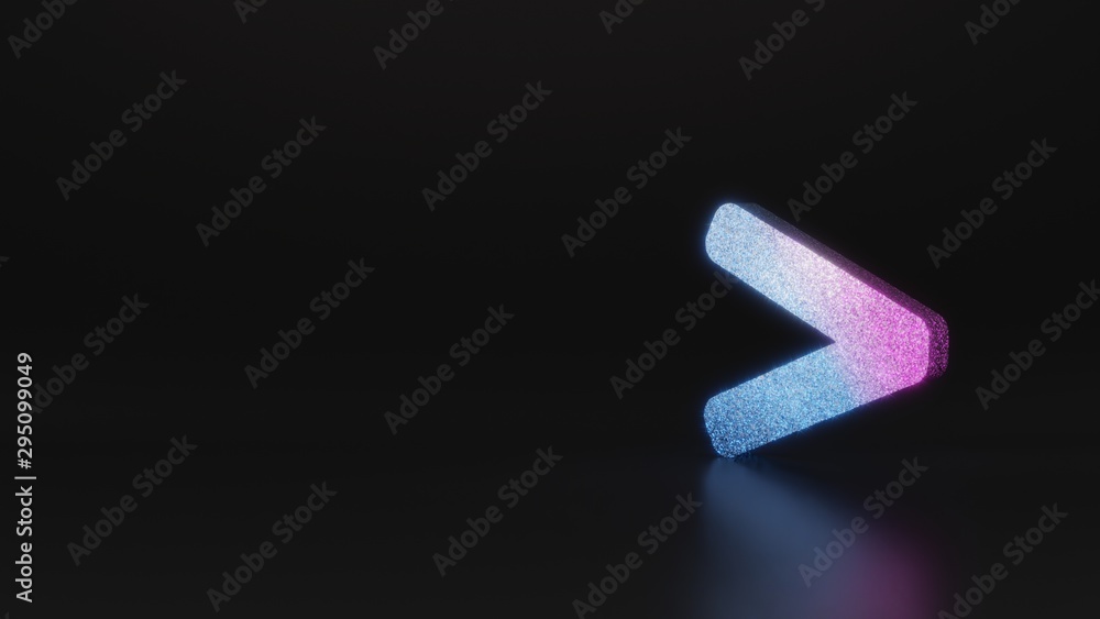 Poster science glitter symbol of greater than icon 3d rendering
