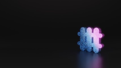 science glitter symbol of heating icon 3D rendering