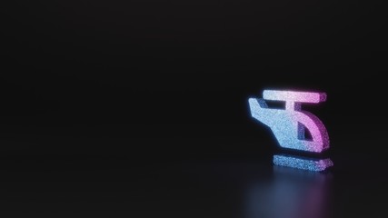 science glitter symbol of helicopter icon 3D rendering
