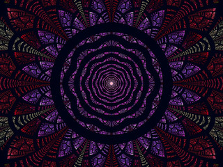 Abstract mandala flower - colored digitally generated image