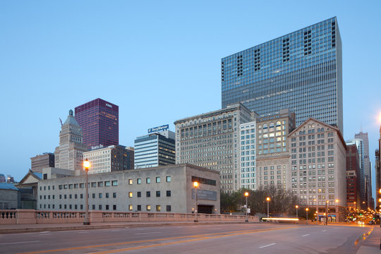 Chicago, Illinois, United States - May 06, 2011: The Art Institute of Chicago and buildings at Michigan Avenue.
