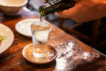 よく冷えた美味しそうな日本酒