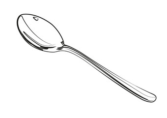 spoon contour vector illustration isolated