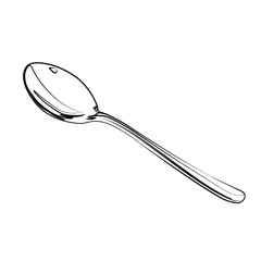 spoon contour vector illustration isolated