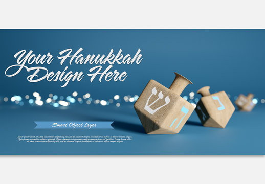 Hanukkah Scene Mockup with Dreidels