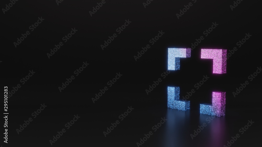 Poster science glitter symbol of interface icon 3D rendering