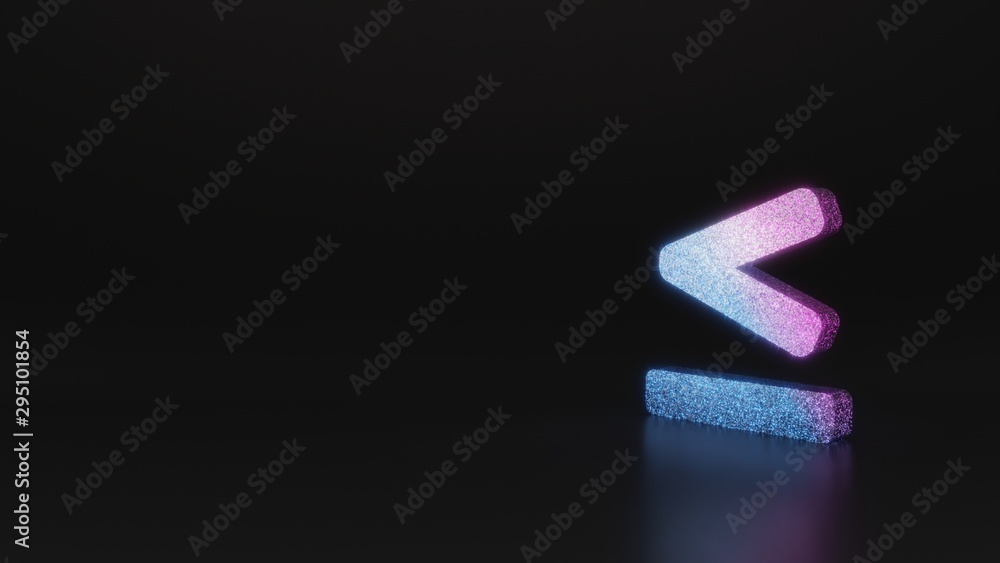 Poster science glitter symbol of less than equal icon 3d rendering