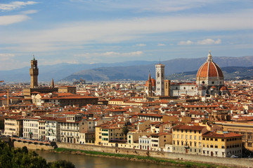 Fototapeta na wymiar Panorama of the ancient city of Florence, Italy