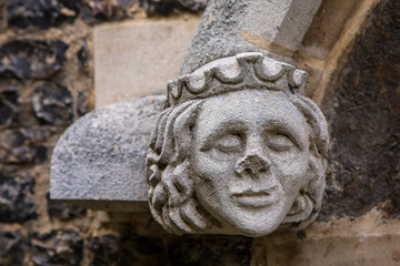 Exterior Sculpture at Waltham Abbey Church in Essex