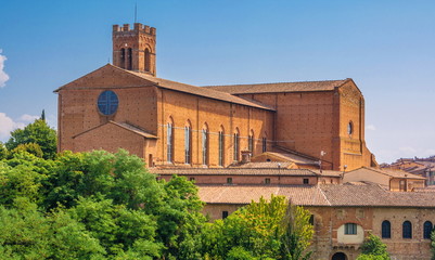 Romanesque Gothic. Medieval Cathedral in Siena in Italy