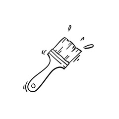 doodle paint brush illustration vector handdrawn style