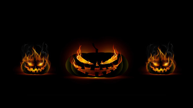 zucca halloween, fuoco, in fiamme, paura, spaventoso,