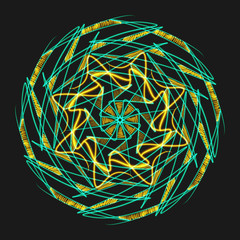 digital design of mandala oriental singh oriental pattern isolated background  art decor flame snow  creative motive 