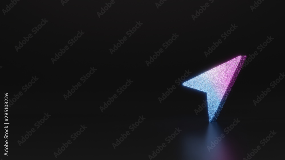 Poster science glitter symbol of navigation icon 3d rendering