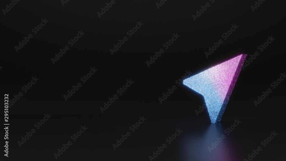 Poster science glitter symbol of navigation icon 3d rendering