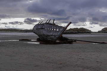 Bad Eddie, Cara na mara, abandoned wreck at Bun beg, Gweedore, county donegal, Ireland on the wild...