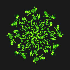 digital design of mandala oriental singh oriental pattern isolated background  art decor flame snow  creative motive 