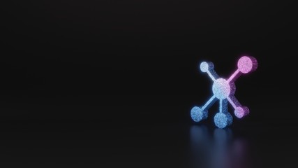 science glitter symbol of network icon 3D rendering