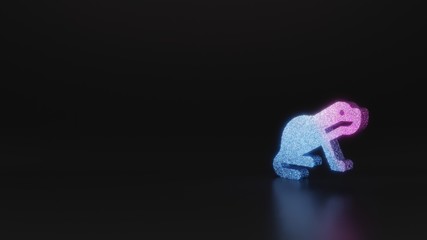 science glitter symbol of otter icon 3D rendering