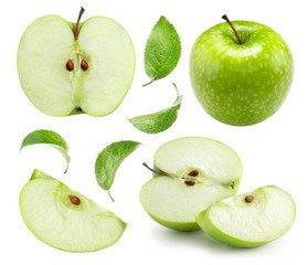 Apple Clipping Path Collection. Apple half isolated on white