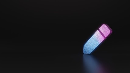 science glitter symbol of pen icon 3D rendering
