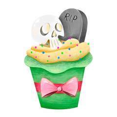 Cute halloween illustration. Hand drawn illustration