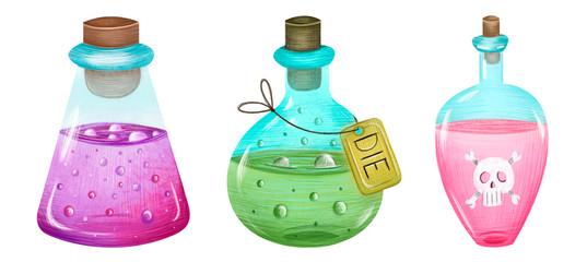 Cute halloween illustration. Hand drawn illustration