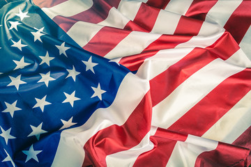 Closeup american flag background