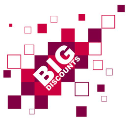 red vector banner big discounts