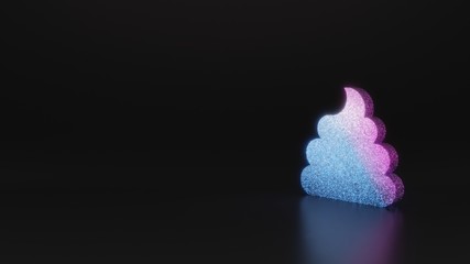 science glitter symbol of poop icon 3D rendering