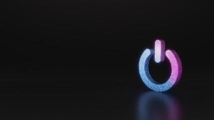 science glitter symbol of power icon 3D rendering