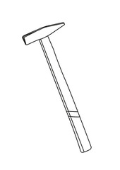 hammer contour vector illustration isolated